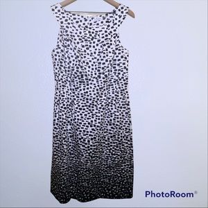 Calvin Klein Black White Geometric Sleeveless Sheath Dress
